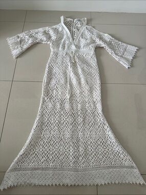 White Crochet Maxi Dress